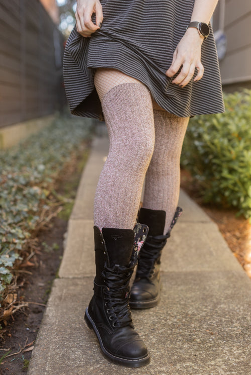 The Alaskan Thigh High – Merino Wool Socks - Baby Pink