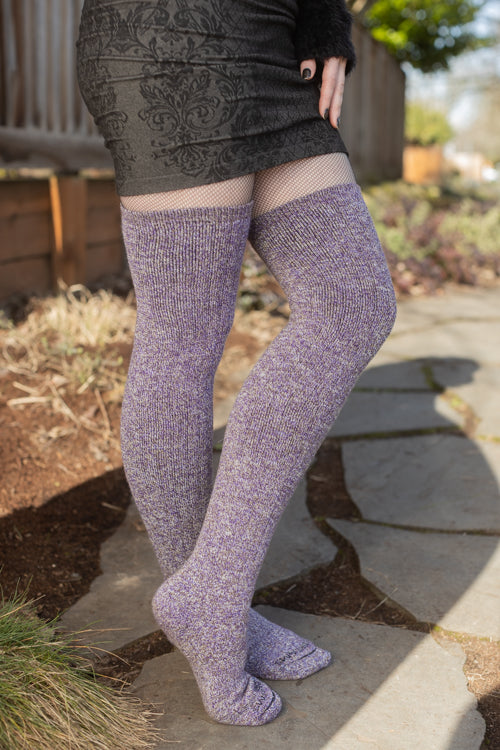 The Alaskan Thigh High – Merino Wool Socks - Purple