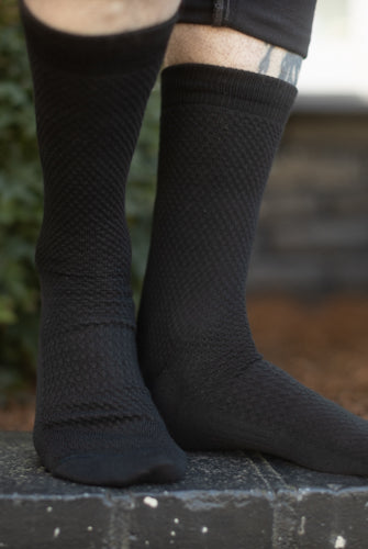 XL Foot Waffle Crew - Black