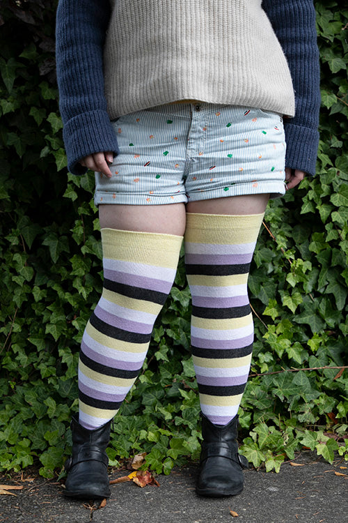 Pride Stripes Extraordinary Thigh High Socks - nonbinary