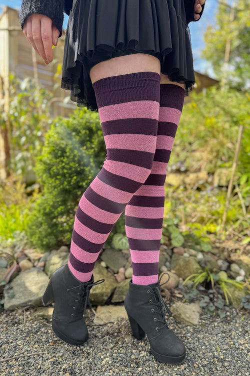 Longer Striped Extraordinary Thigh High Socks