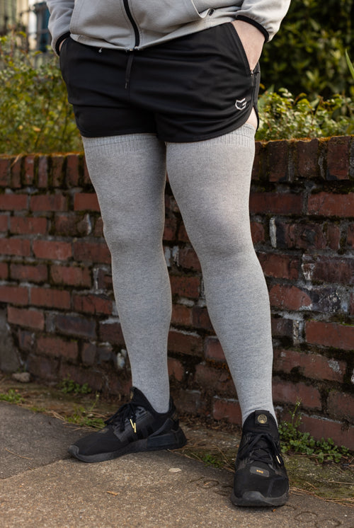 Longer Extraordinary Thigh High Socks - Grey