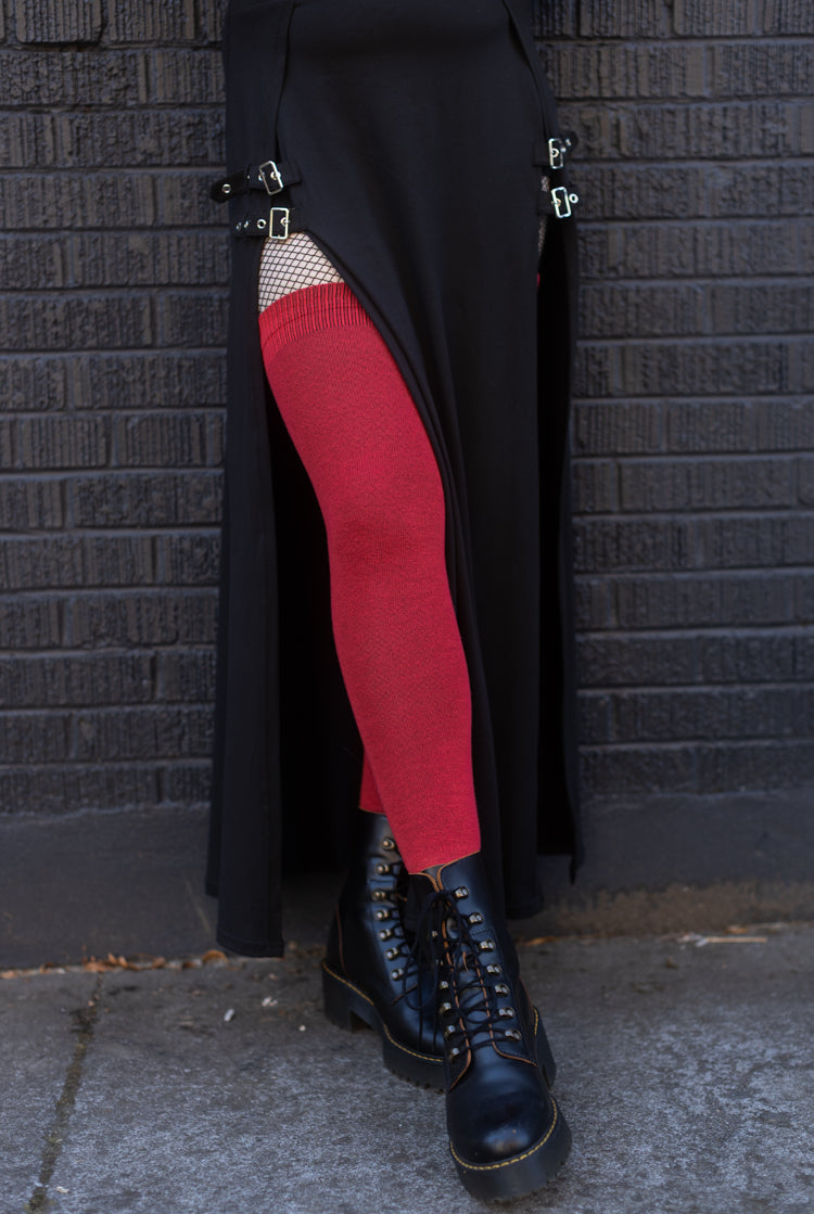 Longer Extraordinary Thigh High Socks - Red