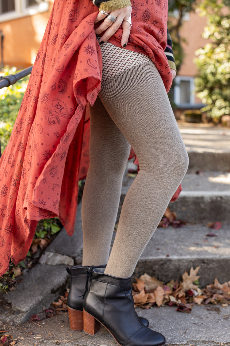 Longer Extraordinary Thigh High Socks - Tan