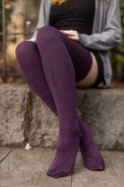Extraordinarily Longer Thigh High Socks - Plum