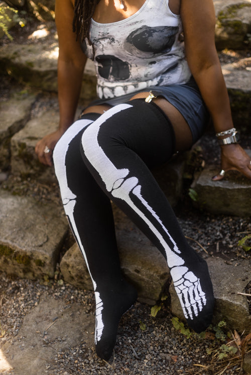 Longer Skeleton Thigh High