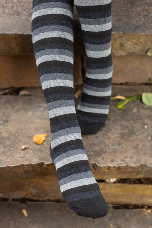 Longer Portland Stripes Extraordinary Thigh High Socks