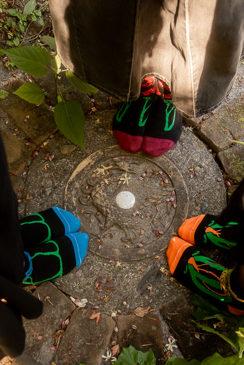 Botanical Nouveau Crew Socks - group shot