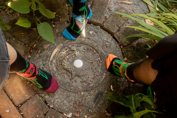 Botanical Nouveau Crew Socks - group shot