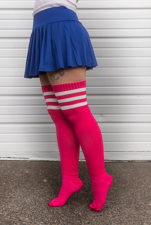 Magical Kawaii Thigh High in Fuchsia, White