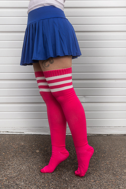 Magical Kawaii Thigh High in Fuchsia, White