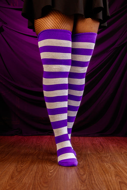 Oops! Longer Extraordinary Programming Socks - Purple/White