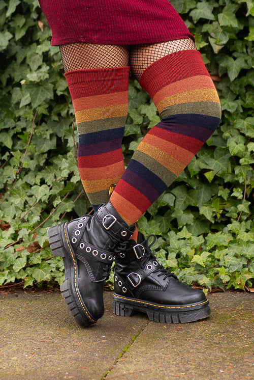 Harvest Rainbow Thigh High Socks