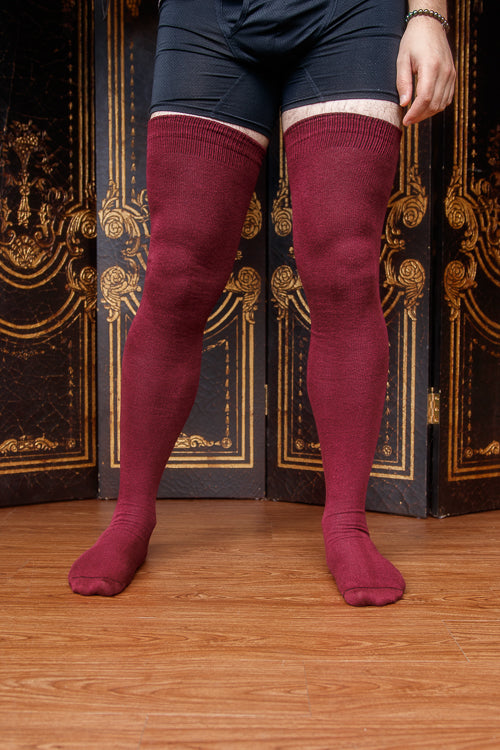 XL Foot Longer Extraordinary Thigh High in Burgundy