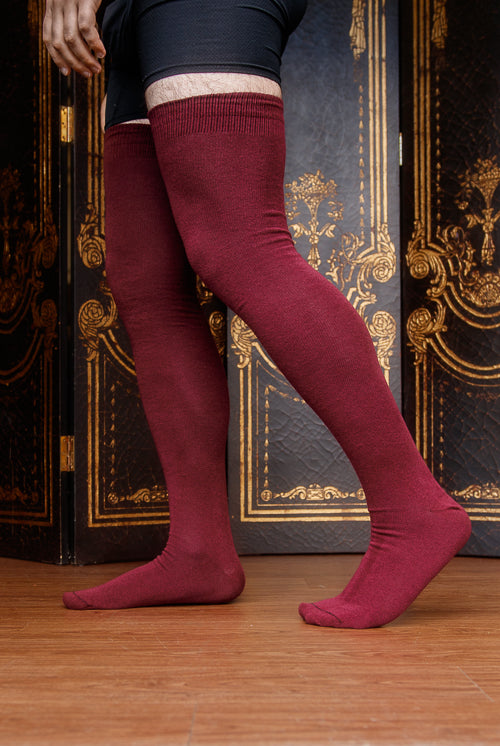 XL Foot Longer Extraordinary Thigh High in Burgundy