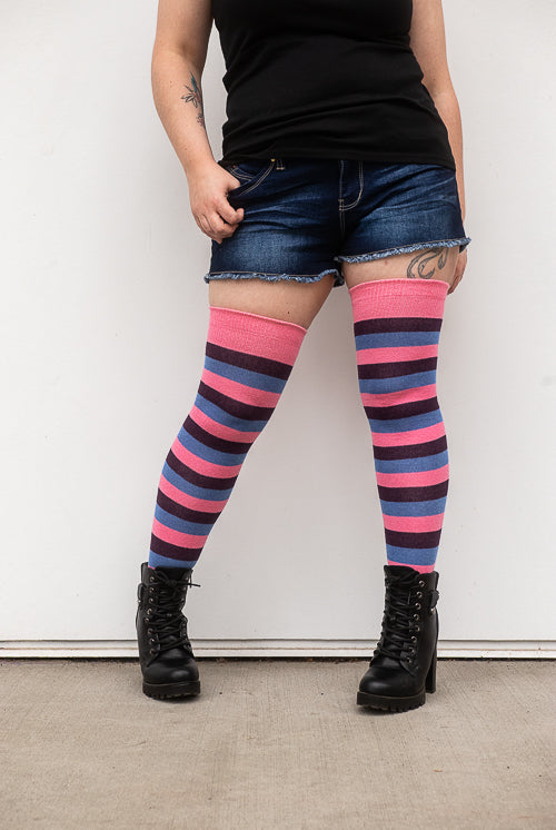 Oops! Not-So-Bi Pride Stripes Extraordinary Thigh High