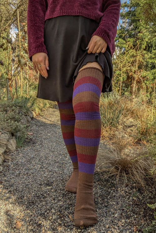 Berry Cobbler Stripes Thigh High