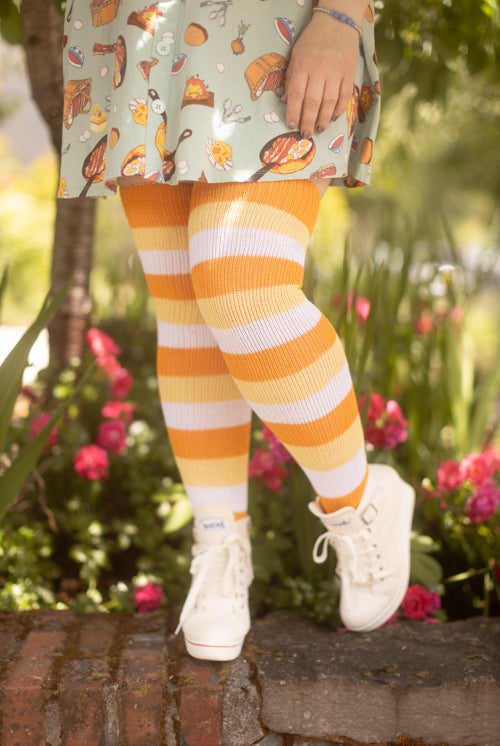 Candy Corn Stripes Thigh High