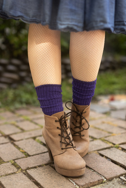 Classic Ribbed Bootsocks - Violet