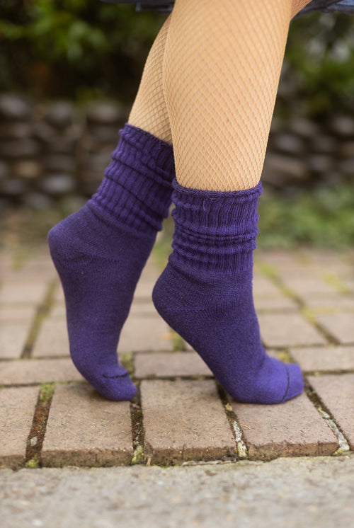 Classic Ribbed Bootsocks - Violet