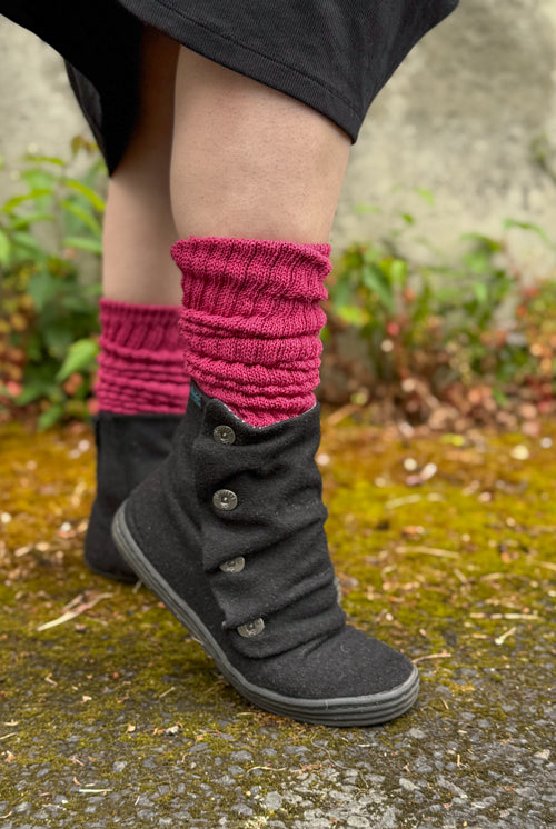 Cotton Slouch Socks - Fuchsia