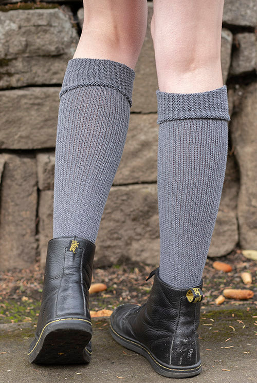 Cuffable Scrunchable Knee High Socks - Charcoal