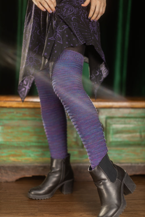 Galaxy Slinky Thigh High Socks - Astral