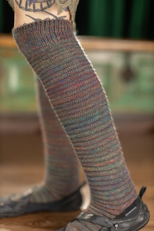 Galaxy Slinky Thigh High Socks - Nebula