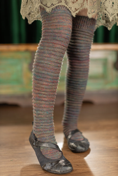 Galaxy Slinky Thigh High Socks - Nebula