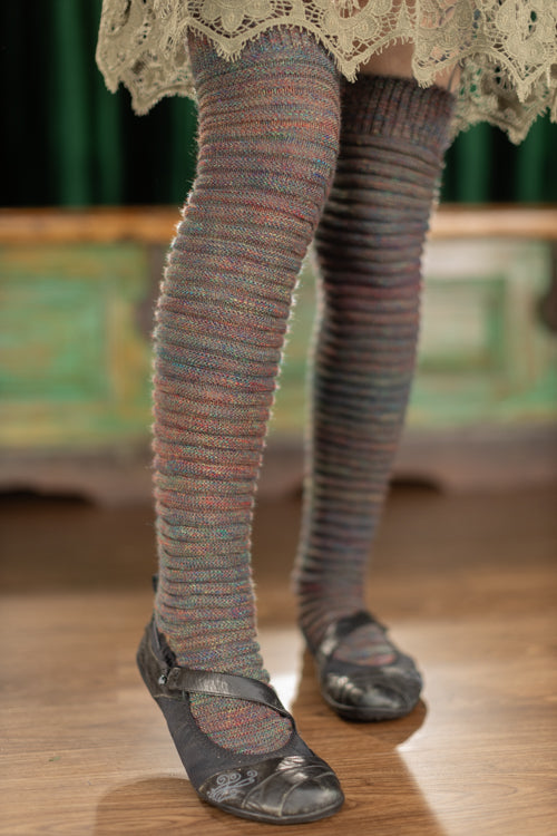 Galaxy Slinky Thigh High Socks - Nebula