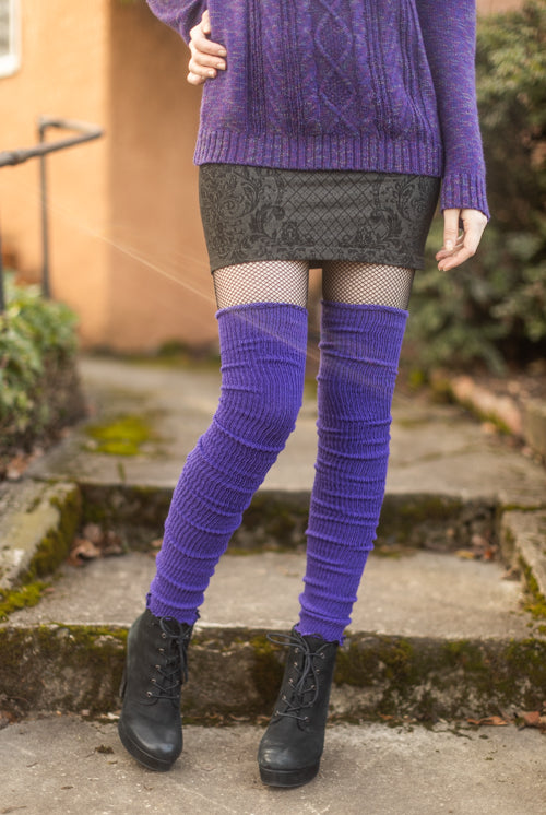 Long Cuffable Scrunchable Leg Warmers - Violet
