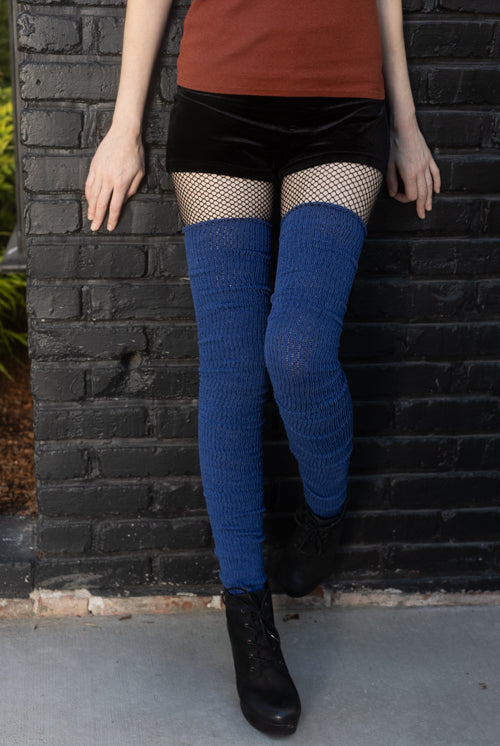 Long Cuffable Scrunchable Socks - Blueberry