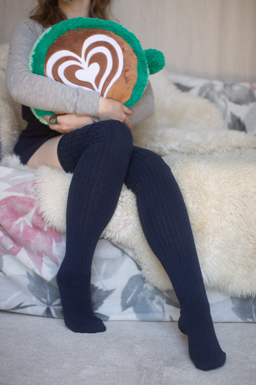 Ribbed M Stockings - Navy