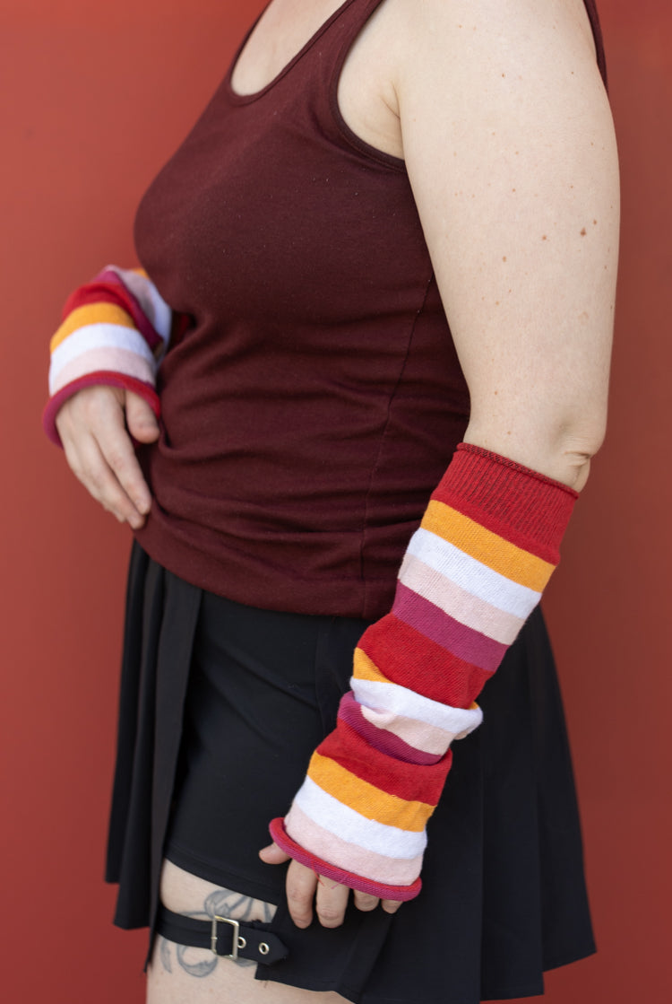 Pride Stripes Arm Warmers - Lesbian