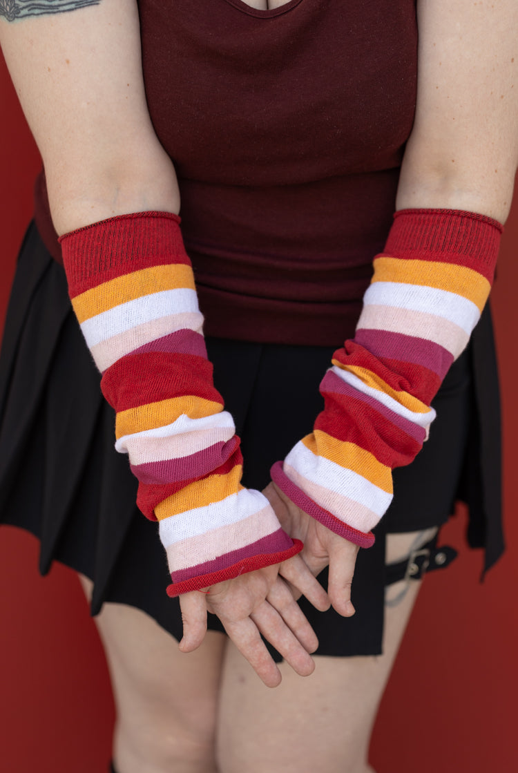 Pride Stripes Arm Warmers - Lesbian