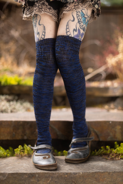 Space Dyed Knee Socks - Midnight Ocean