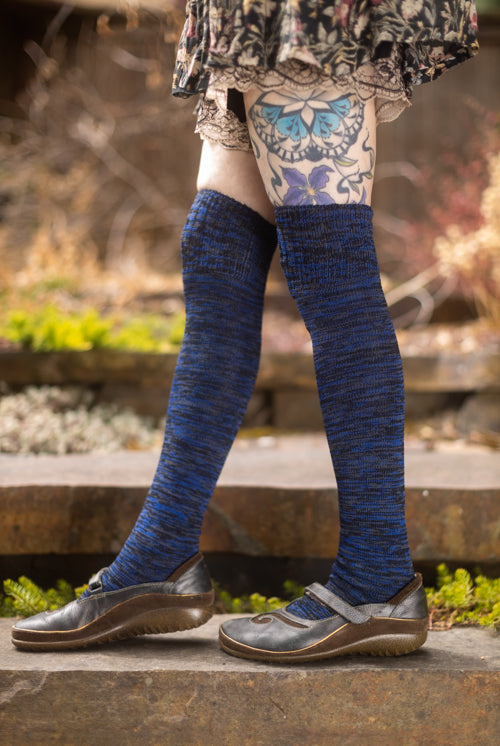 Space Dyed Knee Socks - Midnight Ocean