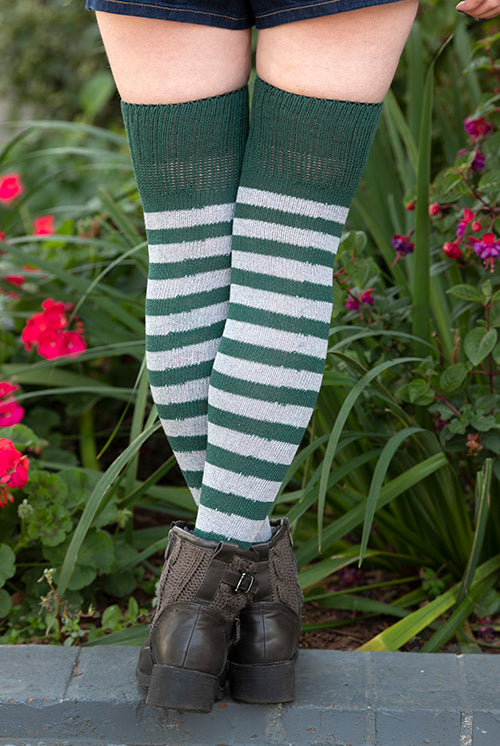 Super Stripes Knee Socks - Hunter/Grey