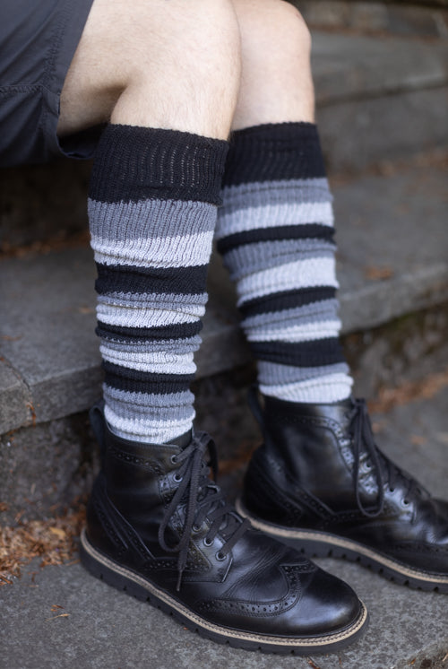 Shadow Stripes Thigh High Socks - Large