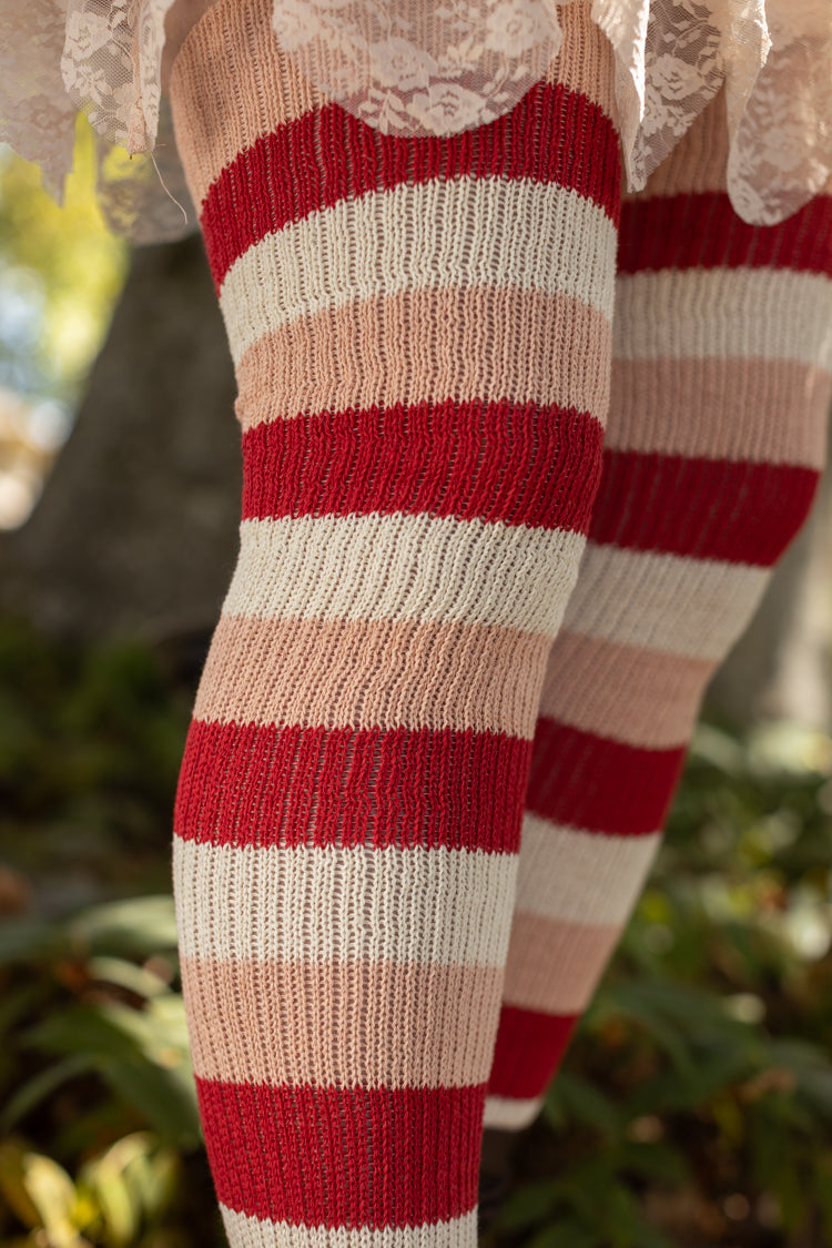 Strawberry Shortcake Stripes Thigh High Socks