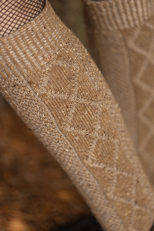 Tweed Knit Diamond Rib Socks