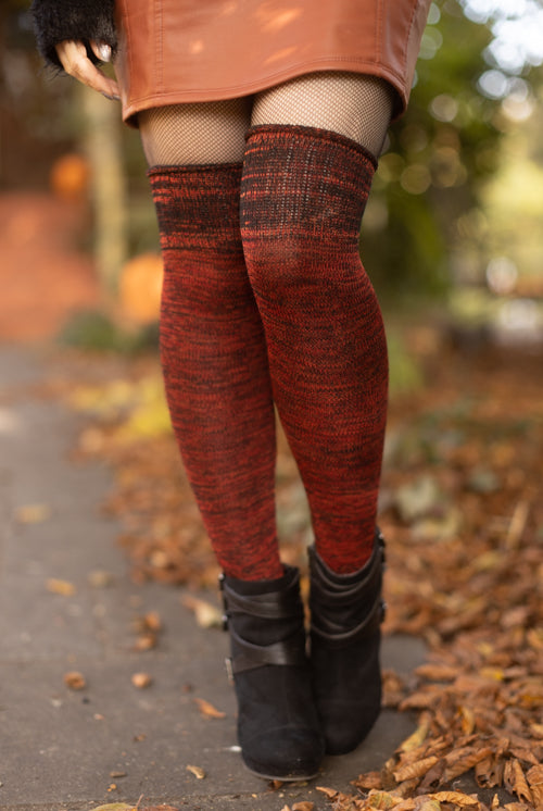 Space Dyed Knee Socks - Lava