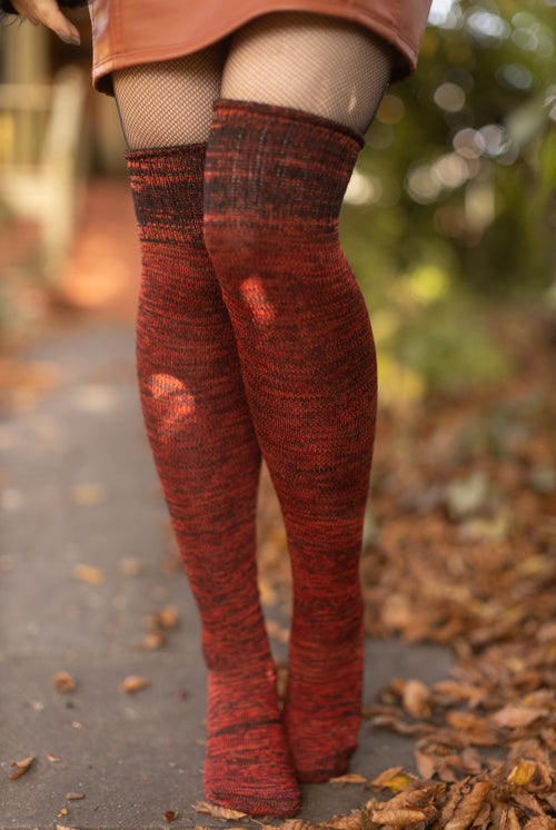 Space Dyed Knee Socks - Lava