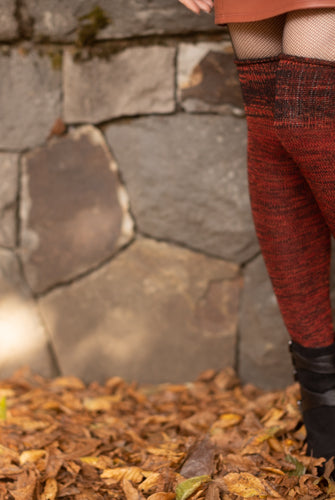 Space Dyed Knee Socks - Lava