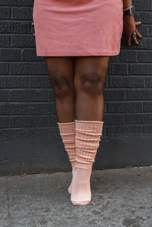 Cotton Slouch Socks - Toe Beans Pink