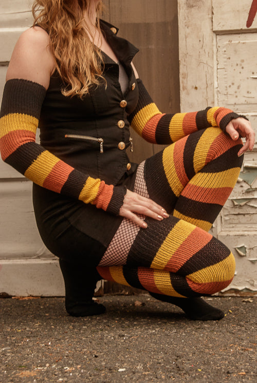 Trick or Treat Stripes Thigh High