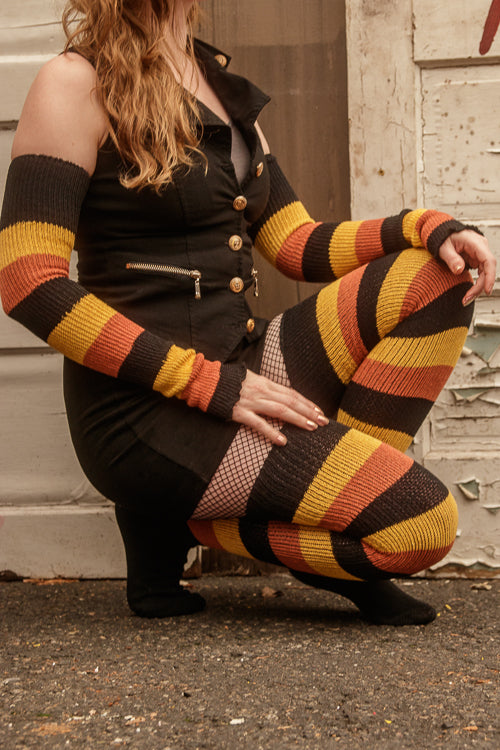 Trick or Treat Stripes Thigh High