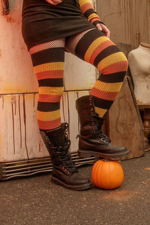 Trick or Treat Stripes Thigh High