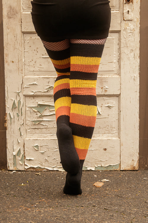 Trick or Treat Stripes Thigh High