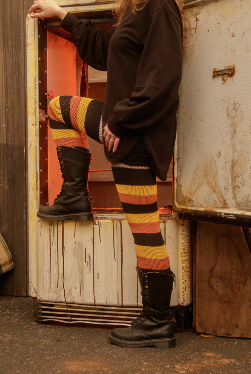 Trick or Treat Stripes Thigh High